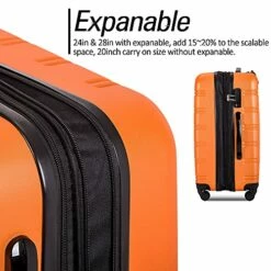 Expandable 3 Piece Luggage Sets Hardside Durable Suitcase With Spinner Wheels TSA Lock, 3 Pcs Carry On Case Travel Home Outdoor School Lightweight Trolley Case ( 20" 24" 28" Orange) 15 Expandable 3 Piece Luggage Sets Hardside Durable Suitcase With Spinner Wheels TSA Lock, 3 Pcs Carry On Case Travel Home Outdoor School Lightweight Trolley Case ( 20" 24" 28" Orange) -LUGGAGE FACTORY Sales 51 P0nQ4WPS