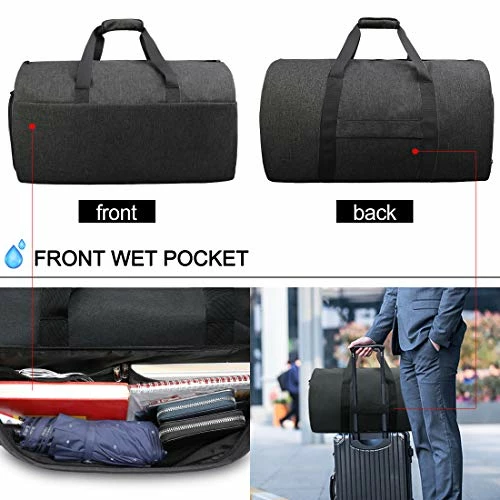 Garment Bags Convertible Suit Travel Bag With Shoes Compartment Waterproof Large Carry On Duffel Bags Garment Weekender Bag For Men Women Black 6 Garment Bags Convertible Suit Travel Bag With Shoes Compartment Waterproof Large Carry On Duffel Bags Garment Weekender Bag For Men Women Black - Image 4
