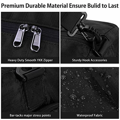 Duffel Bags For Traveling, 65L Carry On Foldable Weekender Overnight Bag For Men Women Waterproof Weekend Travel Duffle Bags With Shoe Compartment,Black 7 Duffel Bags For Traveling, 65L Carry On Foldable Weekender Overnight Bag For Men Women Waterproof Weekend Travel Duffle Bags With Shoe Compartment,Black - Image 5