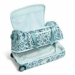 Vera Bradley Women's Recycled Lighten Up ReActive Foldable Duffel Rolling Suitcase, Cloud Floral, One Size -LUGGAGE FACTORY Sales 511zfpjvBfL