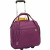Delsey Paris Delsey Quilted Rolling Underseat Bag For Carry-On Fits Overhead & Under Airline Seat - (Purple) -LUGGAGE FACTORY Sales 5142G7RU9tL
