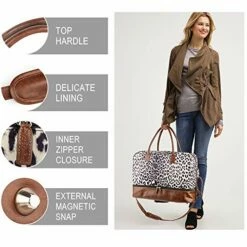 MyMealivos Canvas Weekender Bag, Overnight Travel Carry On Duffel Tote With Shoe Pouch -LUGGAGE FACTORY Sales 514QFAHeGbL