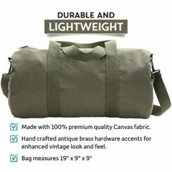 Semper Fi Skull Corp Sport Heavyweight Canvas Duffel Bag (Medium (19" X 9" X 9"), Olive & Black) -LUGGAGE FACTORY Sales 5160CpPHIaL ad93aba1 0e5f 4c60 9a15 c216abb918b5