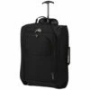 Maximum Airline Allowance Carry On Hand Luggage | Wheeled Travel Bag Lightweight Small Soft Trolley For Men & Women | Approved By Delta, United, Southwest & Many More (Black) -LUGGAGE FACTORY Sales 517DoK0BkcL