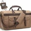 Duffle Bag For Men Waterproof Genuine Leather Canvas Travel Duffel Bags For Women Overnight Weekender Bag For Traveling, Brown -LUGGAGE FACTORY Sales 517KqL8If1L