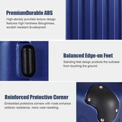 Goplus 3Pcs Luggage Set, Hardside Travel Rolling Suitcase, 20/24/28 Rolling Luggage Upright, Hardshell Spinner Luggage Set With Telescoping Handle, Coded Lock Travel Trolley Case (Dark Blue) 14 Goplus 3Pcs Luggage Set, Hardside Travel Rolling Suitcase, 20/24/28 Rolling Luggage Upright, Hardshell Spinner Luggage Set With Telescoping Handle, Coded Lock Travel Trolley Case (Dark Blue) -LUGGAGE FACTORY Sales 517p03fBbbL