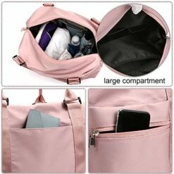 PlasMaller Travel Bag Carry On Sports Gym Duffel Luggage Shoulder Pack For Women (Pink) -LUGGAGE FACTORY Sales 517r2CJfJDL