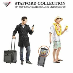 Travelers Club Luggage 16" Top Expandable Rolling Underseater W/USB Port, Dark Gray Suitcase, -LUGGAGE FACTORY Sales 5180yPgM4AL