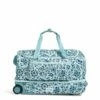 Vera Bradley Women's Recycled Lighten Up ReActive Foldable Duffel Rolling Suitcase, Cloud Floral, One Size -LUGGAGE FACTORY Sales 519I3TZHomL