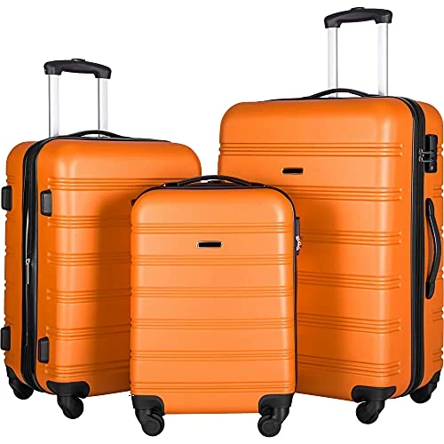 Expandable 3 Piece Luggage Sets Hardside Durable Suitcase With Spinner Wheels TSA Lock, 3 Pcs Carry On Case Travel Home Outdoor School Lightweight Trolley Case ( 20" 24" 28" Orange) 4 Expandable 3 Piece Luggage Sets Hardside Durable Suitcase With Spinner Wheels TSA Lock, 3 Pcs Carry On Case Travel Home Outdoor School Lightweight Trolley Case ( 20" 24" 28" Orange) - Image 2