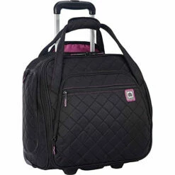 Delsey Paris Delsey Quilted Rolling Underseat Bag For Carry-On Fits Overhead & Under Airline Seat - (Black)