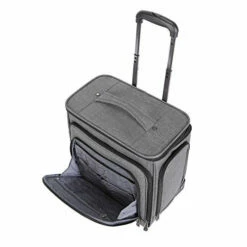 Travelers Club Luggage 16" Top Expandable Rolling Underseater W/USB Port, Dark Gray Suitcase, -LUGGAGE FACTORY Sales 51BzeaSdboL