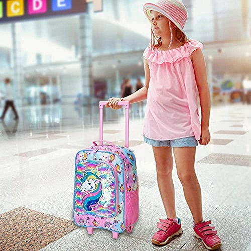 Kids Suitcase, Rolling Luggage With Wheels For Girls - Unicorn 9 Kids Suitcase, Rolling Luggage With Wheels For Girls - Unicorn - Image 7