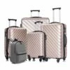 Apelila 5 Piece Luggage Sets,Travel Suitcase Spinner Hardshell Lightweight W/Free Suitcase Cover& Hanger (4PC Champagne Gold With Bag) 2 Apelila 5 Piece Luggage Sets,Travel Suitcase Spinner Hardshell Lightweight W/Free Suitcase Cover& Hanger (4PC Champagne Gold With Bag) -LUGGAGE FACTORY Sales 51CrjFMvjuL