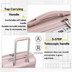 Melalenia Luggage Carry On Suitcase, PP Material Suitcase With Spinner Wheels,TSA Luggage Locks 22x14x9 Airline Approved (Nude Pink) 14 Melalenia Luggage Carry On Suitcase, PP Material Suitcase With Spinner Wheels,TSA Luggage Locks 22x14x9 Airline Approved (Nude Pink) -LUGGAGE FACTORY Sales 51Cz1XD N L