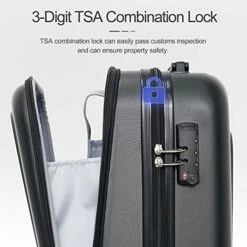 Ceilo ABS Hardside Luggage Sets With USB Interface Laptop Pocket,Lightweight Carry On Suitcase With TSA Lock&360°Spinner Wheels,Black,3-Piece Travel Luggage Set (20/24/28) -LUGGAGE FACTORY Sales 51D1WAgoFkL