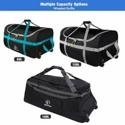 REDCAMP 85L Foldable Duffle Bag With Wheels 26", 1680D Oxford Collapsible Large Duffel Bag With Rollers For Camping Travel Gear, Black 19 REDCAMP 85L Foldable Duffle Bag With Wheels 26", 1680D Oxford Collapsible Large Duffel Bag With Rollers For Camping Travel Gear, Black -LUGGAGE FACTORY Sales 51DyQE6biEL