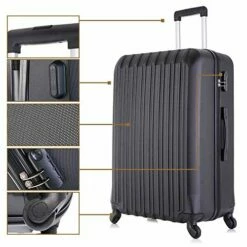 4 Piece Luggage Sets With Spinner Wheels Travel Suitcase Hard-shell Lightweight 16" 20" 24" 28" (4 PCS LM Black) 18 4 Piece Luggage Sets With Spinner Wheels Travel Suitcase Hard-shell Lightweight 16" 20" 24" 28" (4 PCS LM Black) -LUGGAGE FACTORY Sales 51E7DaU7USL