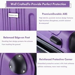 Goplus 20" ABS Carry On Luggage Expandable Hardside Travel Bag Trolley Rolling Suitcase GLOBALWAY (Purple) -LUGGAGE FACTORY Sales 51EXEMNlPHL