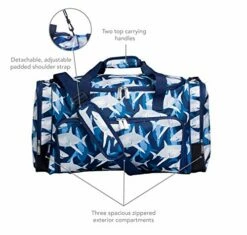 Wildkin Kids Weekender Duffel Bag For Boys And Girls, Carry-On Size And Perfect For Weekend Or Overnight Travel, 600-Denier Polyester Fabric Duffel Bags Measures 22 X 12 X 12 Inches (Sharks) 12 Wildkin Kids Weekender Duffel Bag For Boys And Girls, Carry-On Size And Perfect For Weekend Or Overnight Travel, 600-Denier Polyester Fabric Duffel Bags Measures 22 X 12 X 12 Inches (Sharks) -LUGGAGE FACTORY Sales 51EmKmokwdL