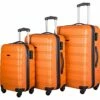 Expandable 3 Piece Luggage Sets Hardside Durable Suitcase With Spinner Wheels TSA Lock, 3 Pcs Carry On Case Travel Home Outdoor School Lightweight Trolley Case ( 20" 24" 28" Orange) -LUGGAGE FACTORY Sales 51GRGB3WbxS