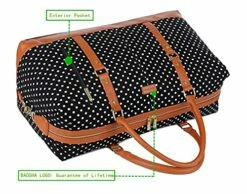 BAOSHA HB-14 Canvas Travel Tote Duffel Bag Carry On Weekender Overnight Bag Oversized For Women And Ladies (Black Dot) 12 BAOSHA HB-14 Canvas Travel Tote Duffel Bag Carry On Weekender Overnight Bag Oversized For Women And Ladies (Black Dot) -LUGGAGE FACTORY Sales 51GmhHgrBzL