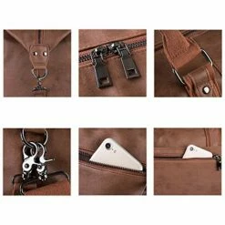 Leather Travel Bag With Shoe Pouch,Weekender Overnight Bag Waterproof Leather Large Carry On Bag Travel Tote Duffel Bag For Men Or Women -LUGGAGE FACTORY Sales 51H02eq vKL