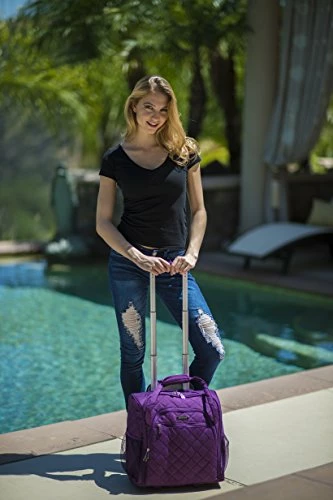Rockland Melrose Upright Wheeled Underseater Carry-On Luggage, Purple, 16-Inch 6 Rockland Melrose Upright Wheeled Underseater Carry-On Luggage, Purple, 16-Inch - Image 4