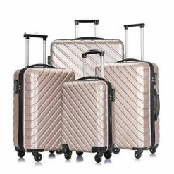Apelila 5 Piece Luggage Sets,Travel Suitcase Spinner Hardshell Lightweight W/Free Suitcase Cover& Hanger (4PC Champagne Gold With Bag) -LUGGAGE FACTORY Sales 51IXO p1G5L 88258e9c 7c65 4d8f a4a4 39e74bba36b7