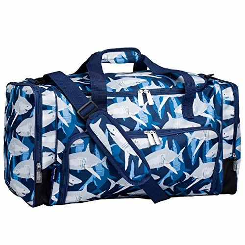 Wildkin Kids Weekender Duffel Bag For Boys And Girls, Carry-On Size And Perfect For Weekend Or Overnight Travel, 600-Denier Polyester Fabric Duffel Bags Measures 22 X 12 X 12 Inches (Sharks) 3 Wildkin Kids Weekender Duffel Bag For Boys And Girls, Carry-On Size And Perfect For Weekend Or Overnight Travel, 600-Denier Polyester Fabric Duffel Bags Measures 22 X 12 X 12 Inches (Sharks)