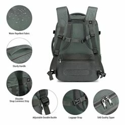 Molnia Travel Backpack For Men, 47L Carry On Backpack, 17.3inch Laptop Backpack Flight Approved, With 3 Packing Cubes & 1 Shoe Bag, Expandable Business Suitcase, Weekender Duffel Bag, Grey-green 10 Molnia Travel Backpack For Men, 47L Carry On Backpack, 17.3inch Laptop Backpack Flight Approved, With 3 Packing Cubes & 1 Shoe Bag, Expandable Business Suitcase, Weekender Duffel Bag, Grey-green -LUGGAGE FACTORY Sales 51KhhGJ6WTL