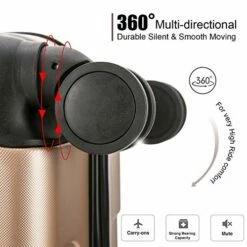 4 Pieces Travel Luggage Sets, Hardside Lightweight ABS Luggage Suitcase, 360° Spinner Wheels Travel Set Bag, Durable Trolley Suitcase 16" 20" 24" 28", 4 Pcs (Color Champagne Gold) -LUGGAGE FACTORY Sales 51LZjFXxLUL