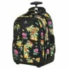 Backpack With Wheels, Travel-friendly Rolling Laptop Backpack For Men Women, MATEIN Freewheel Carry On Luggage Business Bag, Compact College School Student Computer Bag Fit 17 Inch Notebook, Floral