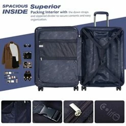 Coolife Luggage Suitcase Expandable (only 28”) ABS+PC Spinner Suitcase With TSA Lock Carry On 20 In 24in 28in 11 Coolife Luggage Suitcase Expandable (only 28”) ABS+PC Spinner Suitcase With TSA Lock Carry On 20 In 24in 28in -LUGGAGE FACTORY Sales 51NIWw4CLmL