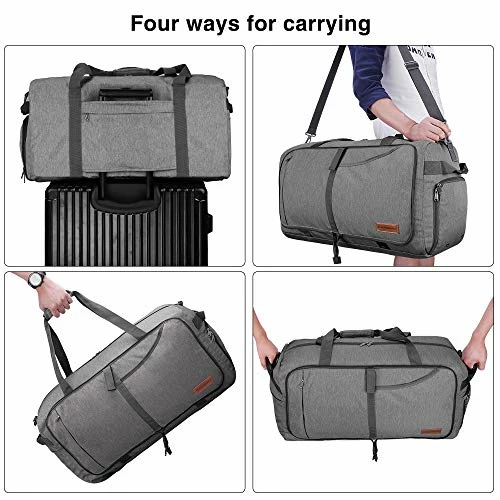 Canway 65L Travel Duffel Bag, Foldable Weekender Bag With Shoes Compartment For Men Women Water-proof & Tear Resistant 8 Canway 65L Travel Duffel Bag, Foldable Weekender Bag With Shoes Compartment For Men Women Water-proof & Tear Resistant - Image 6