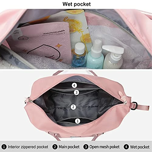 Travel Duffel Bag, Sports Tote Gym Bag, Shoulder Weekender Overnight Bag For Women 9 Travel Duffel Bag, Sports Tote Gym Bag, Shoulder Weekender Overnight Bag For Women - Image 7