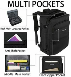 Travel Backpack, 40L Flight Approved Carry On Backpack For Men & Women, Vancropak Expandable Large Luggage Backpack Daypack Water Resistant Lightweight Business Weekender Bag, Black -LUGGAGE FACTORY Sales 51OCiRUlEYL