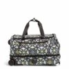 Vera Bradley Women's Recycled Lighten Up Reactive Foldable Rolling Duffle Luggage, Plaza Medallion, One Size -LUGGAGE FACTORY Sales 51QAp5Ml1ZS