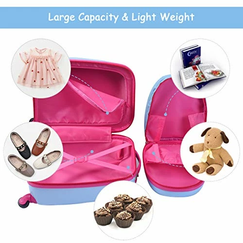 Goplus 2PC Kids Luggage, 12" & 16" Kids Carry On Luggage Set, Lightweight Spinner Suitcases For Boys And Girls (Deer) 4 Goplus 2PC Kids Luggage, 12" & 16" Kids Carry On Luggage Set, Lightweight Spinner Suitcases For Boys And Girls (Deer) - Image 2