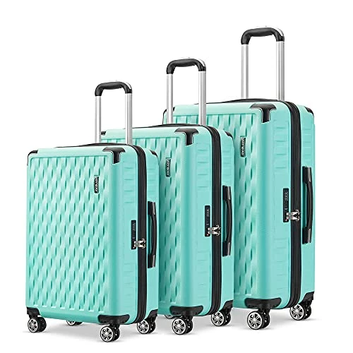 JOYWAY JOYWAY 3 Pcs Luggage Set Hardside Lightweight Spinner Suitcase With TSA Lock (green) 3 JOYWAY JOYWAY 3 Pcs Luggage Set Hardside Lightweight Spinner Suitcase With TSA Lock (green)