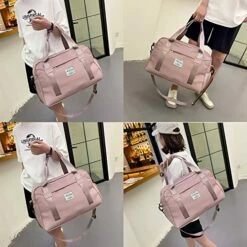 FOAN & MABLE Womens Travel Bags, Weekender Carry On For Women, Sports Gym Bag, Workout Duffel Bag, Overnight Shoulder Bag Fit 15.6 Inch Laptop Pink Large -LUGGAGE FACTORY Sales 51TRDciJ9BL