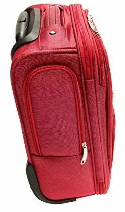 Mancini Leather Goods Wheeled Underseat Carry-on (Red) -LUGGAGE FACTORY Sales 51TomtSWSOL