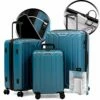 NONSTOP Luggage Expandable Spinner Wheels Hard Side Shell Travel Suitcase Set 3 Piece Lightweight With TSA Lock And Double USB Port, NEW YORK Collection (Teal, 3-Piece Set (20/24/28) W/Power Bank) -LUGGAGE FACTORY Sales 51Vss9G2ZKL