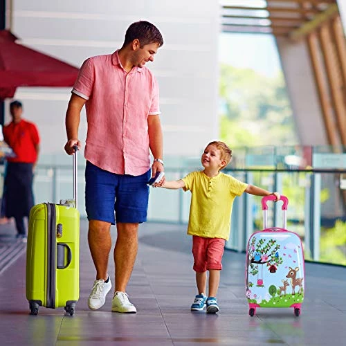 Goplus 2PC Kids Luggage, 12" & 16" Kids Carry On Luggage Set, Lightweight Spinner Suitcases For Boys And Girls (Deer) 8 Goplus 2PC Kids Luggage, 12" & 16" Kids Carry On Luggage Set, Lightweight Spinner Suitcases For Boys And Girls (Deer) - Image 6