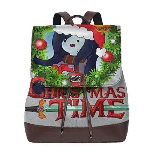 Adventure Christmas Time Wreath Marceline Cartoon Network Fashion Design Leather Backpack For Women Men College School Bookbag Weekend Travel Daypack 4 Adventure Christmas Time Wreath Marceline Cartoon Network Fashion Design Leather Backpack For Women Men College School Bookbag Weekend Travel Daypack - Image 2