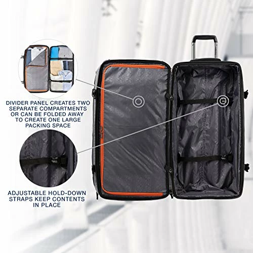 Travelpro Bold Drop Bottom Wheeled Rolling Duffel Bag, Grey/Black, 30-Inch 8 Travelpro Bold Drop Bottom Wheeled Rolling Duffel Bag, Grey/Black, 30-Inch - Image 6