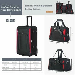 Flieks 5 Piece Luggage Set Deluxe Expandable Rolling Suitcase (black&red) 13 Flieks 5 Piece Luggage Set Deluxe Expandable Rolling Suitcase (black&red) -LUGGAGE FACTORY Sales 51X0XPpqqzL 1b39f1d1 fc68 40b7 a56e f89a7f3095cf
