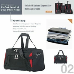 Flieks 5 Piece Luggage Set Deluxe Expandable Rolling Suitcase (black&red) 11 Flieks 5 Piece Luggage Set Deluxe Expandable Rolling Suitcase (black&red) -LUGGAGE FACTORY Sales 51X3 Ijg4PL 713b6d0c ebbf 4ccc be3c bff6f09fd01a