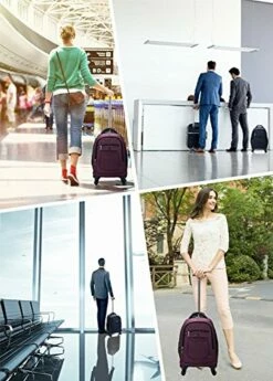 Racini Nylon Waterproof Rolling Backpack, Freewheel Travel Wheeled Backpack, Carry-on Luggage With Anti-Theft Zippers(Purple) 19 Racini Nylon Waterproof Rolling Backpack, Freewheel Travel Wheeled Backpack, Carry-on Luggage With Anti-Theft Zippers(Purple) -LUGGAGE FACTORY Sales 51XH1J4HxML