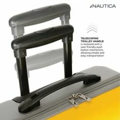 Nautica Hardside Carry On Luggage - 20 Inch Spinner Wheels Suitcase Lightweight Rolling Travel Bag For Under Seat, Yellow/Silver -LUGGAGE FACTORY Sales 51YXv 2Bj Q9L